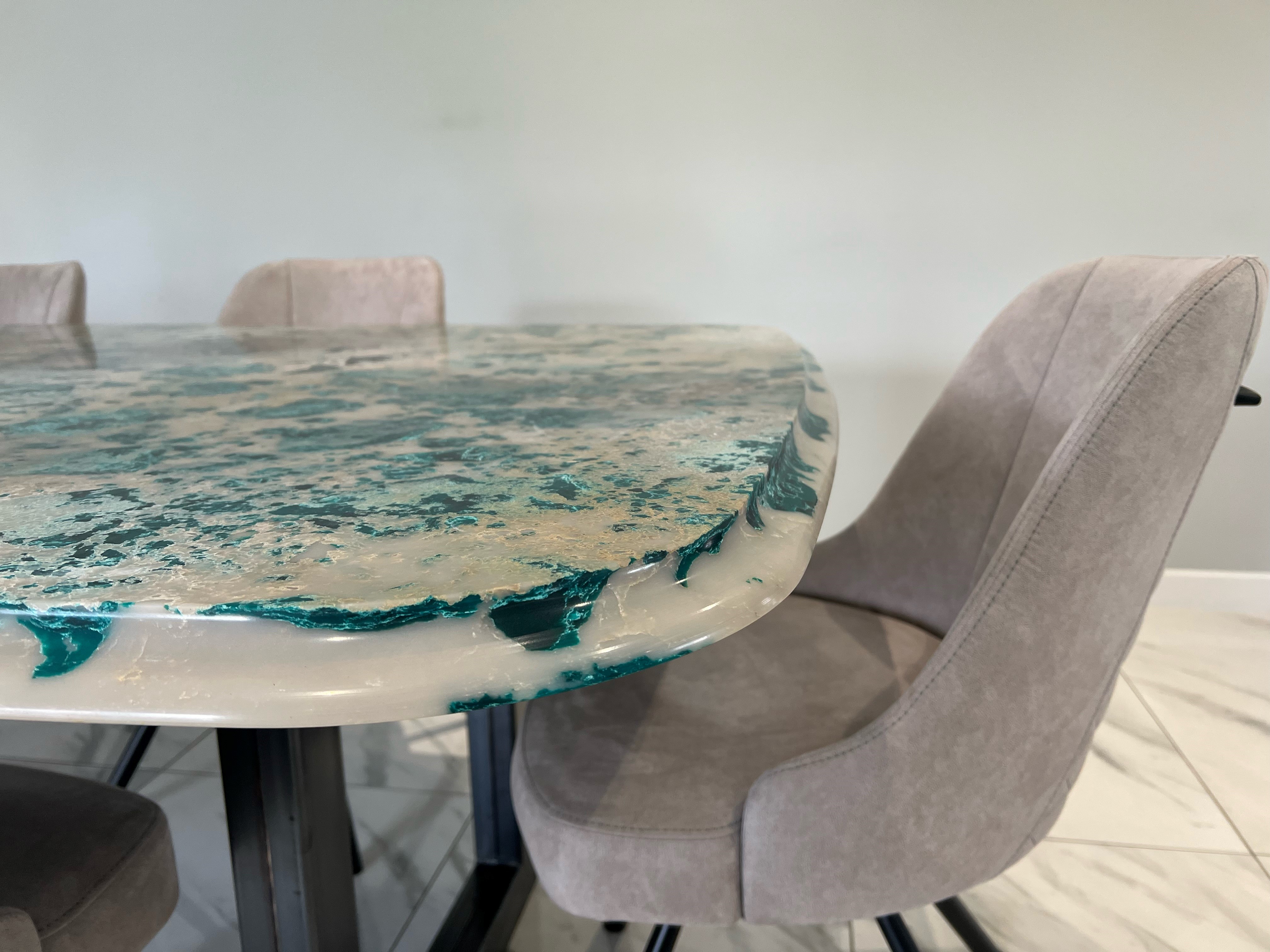 Bespoke Dining Table with Emerald Green Quartz British Institute of Interior Design